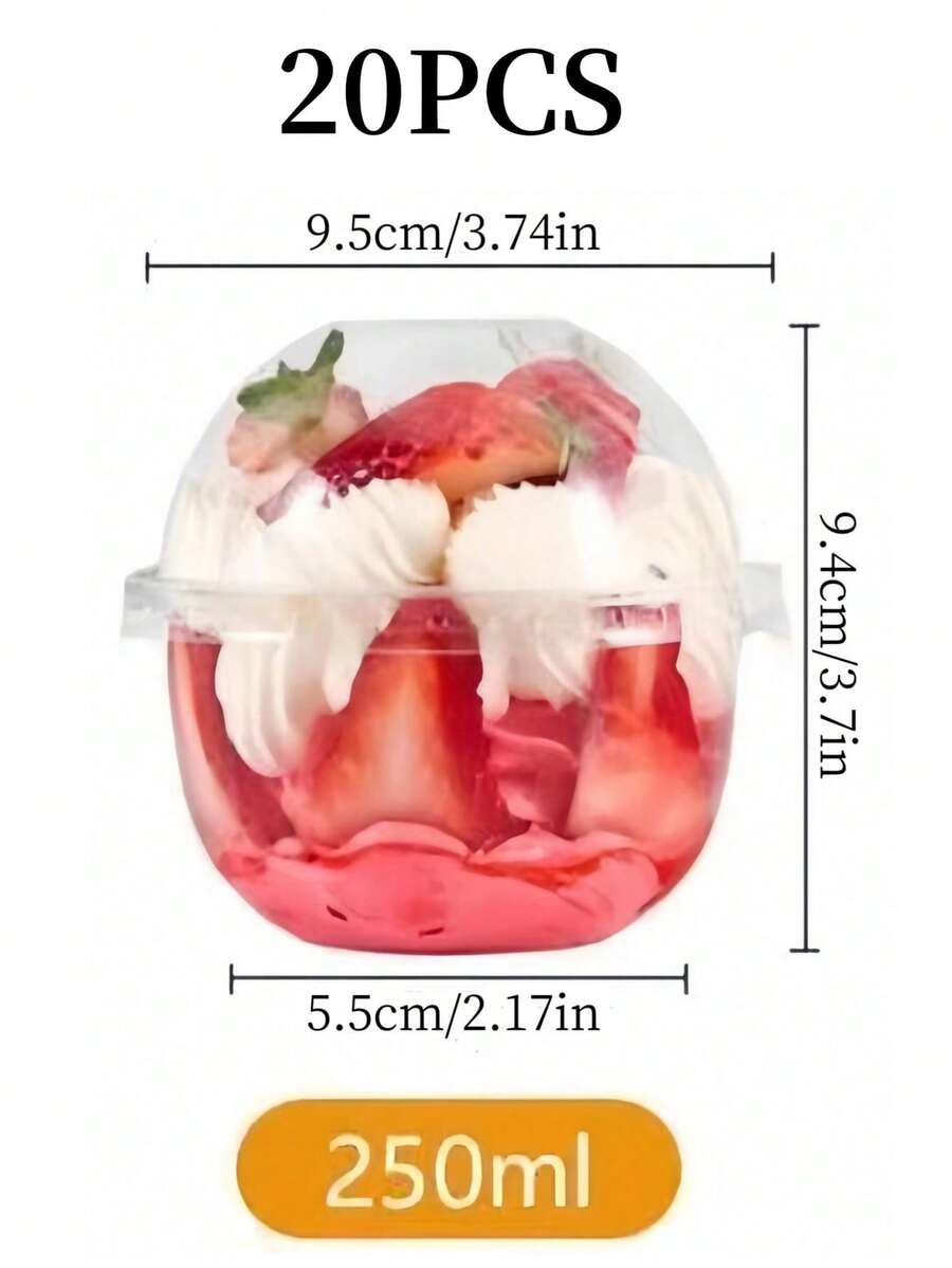 SHEIN أكواب بلاستيكية شفافة مع أغطية