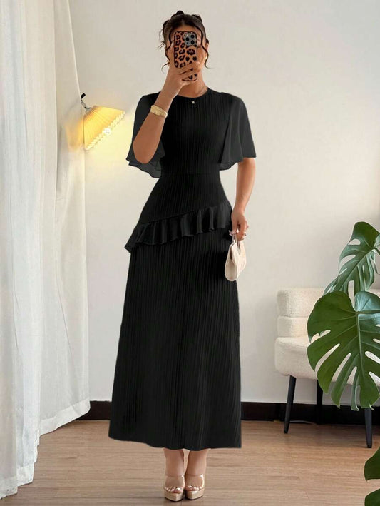 SHEIN Elenzga فستان طويل أنيق من قماش شيفون
