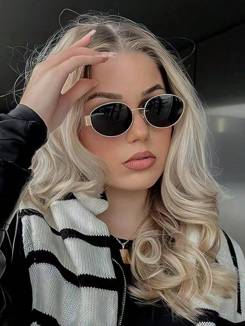 SHEIN نظارات موضة بإطار معدني يناسب الجنسين طراز فينتاج
