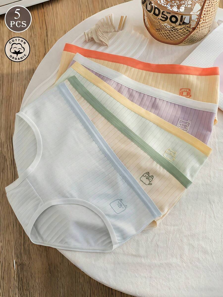 SHEIN ملابس داخلية نسائية 5 قطع قطنية