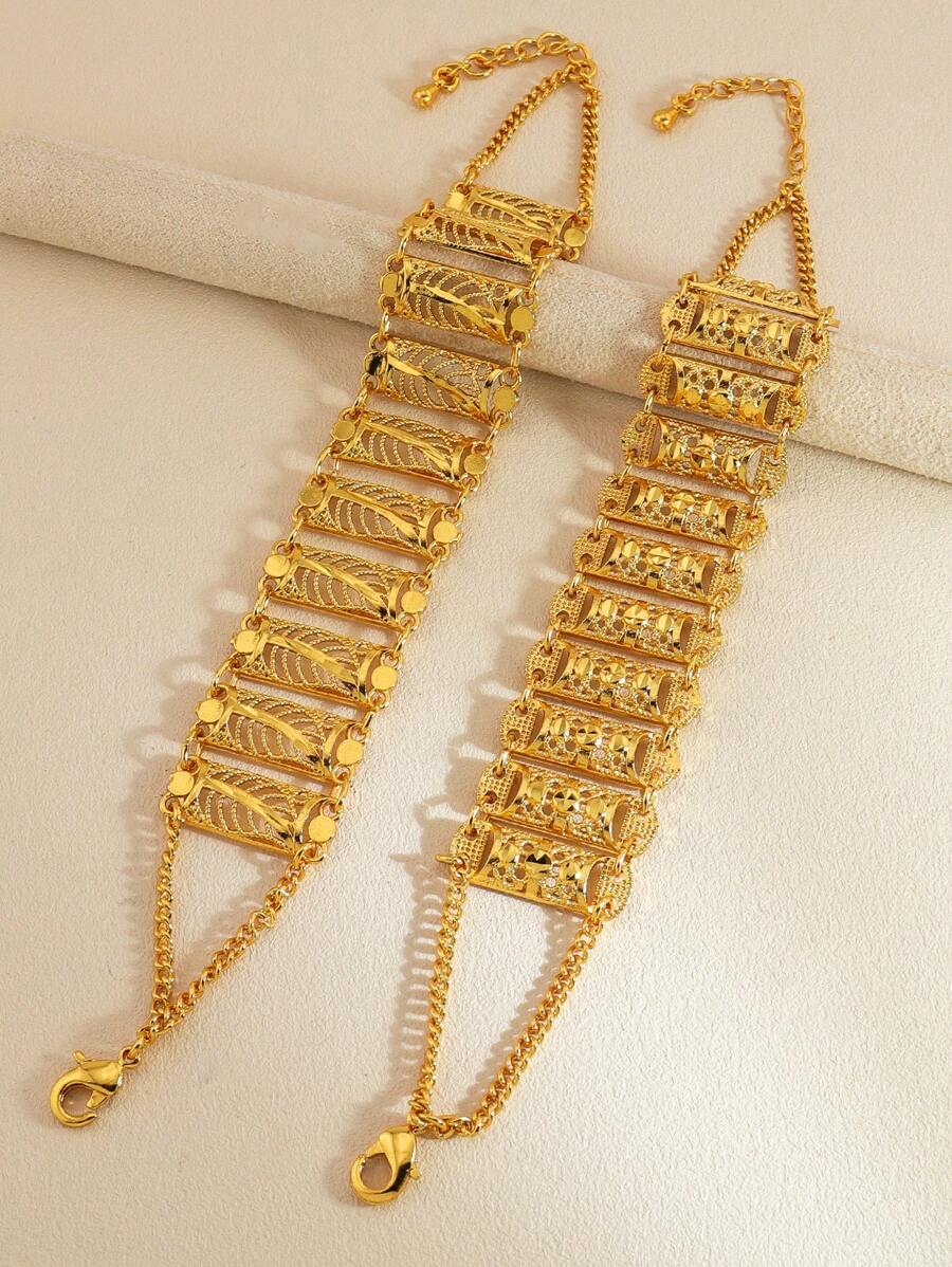 SHEIN سوار ذهبي مزخرف بقطع نقدية وأوراق