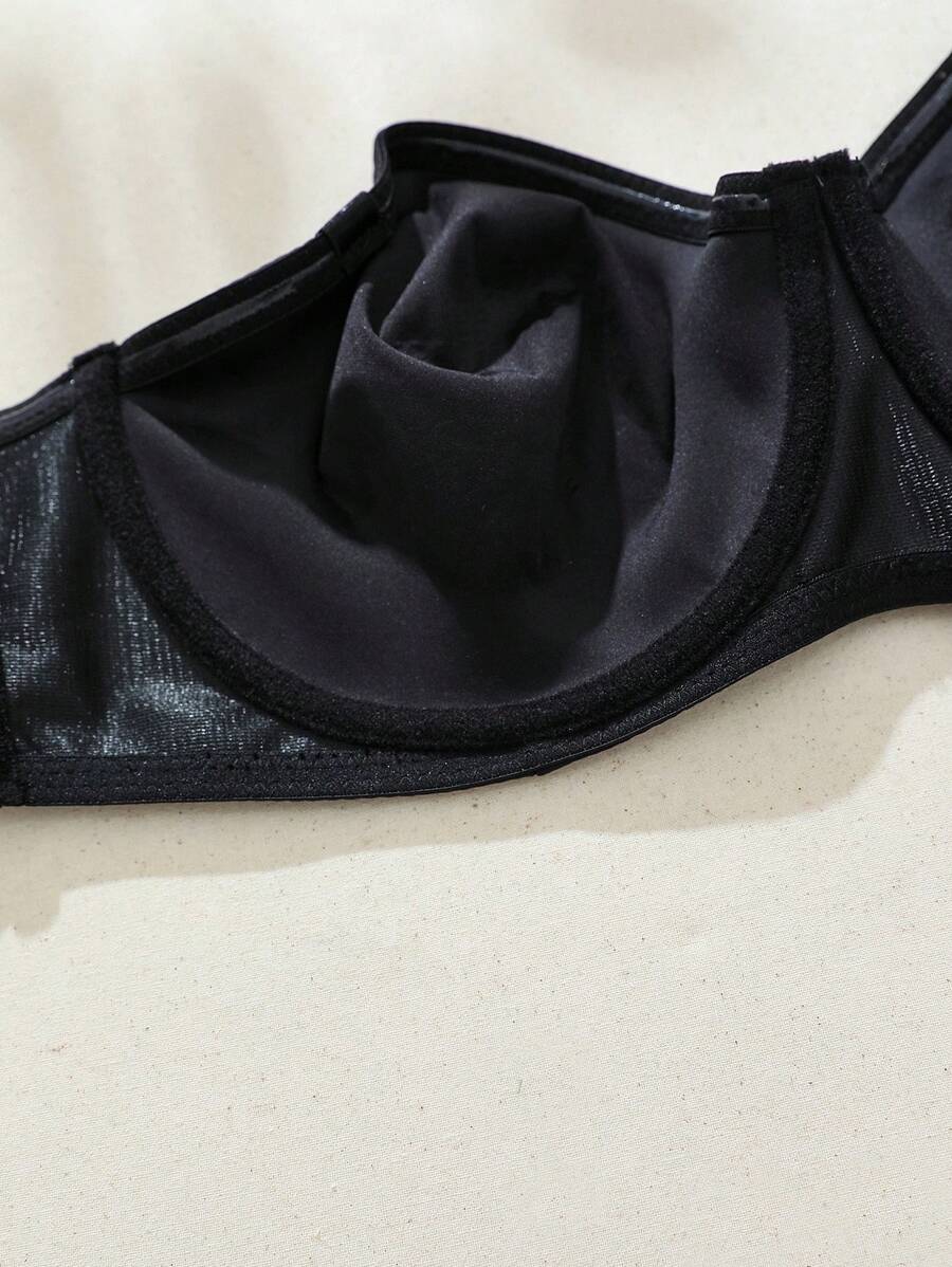 SHEIN حمالة صدر سوداء شفافة قابلة للفصل