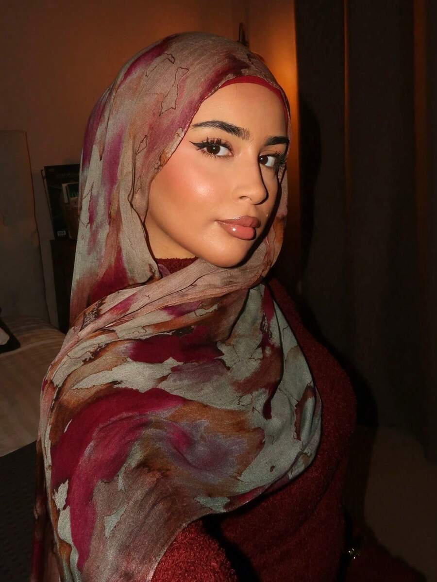 SHEIN حجاب نسائي بوهيمي بطبعة متنوعة