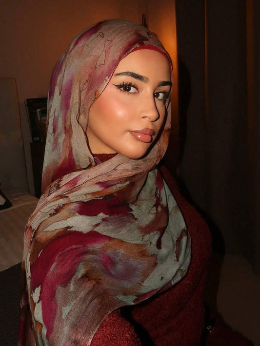 SHEIN حجاب نسائي بوهيمي بطبعة متنوعة