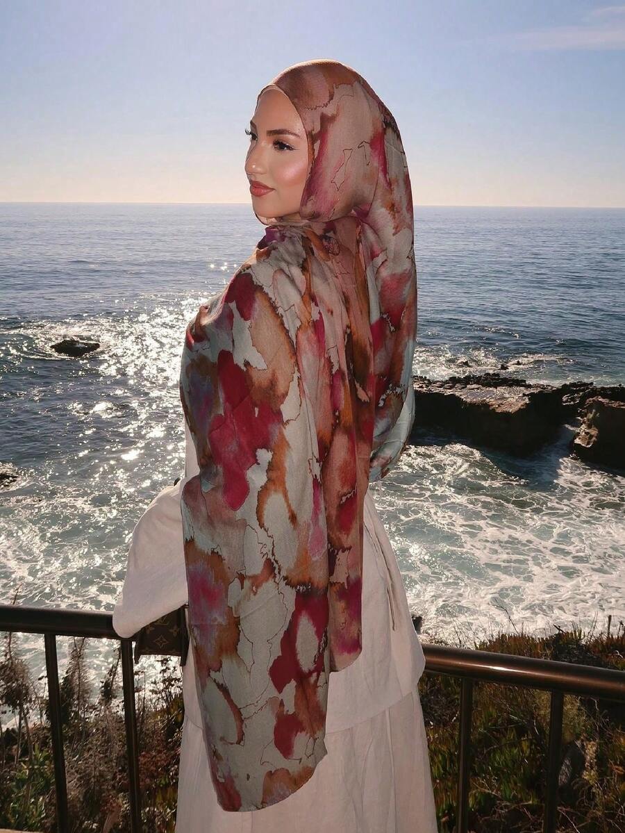SHEIN حجاب نسائي بوهيمي بطبعة متنوعة