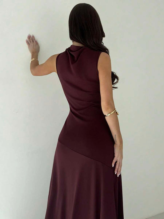 SHEIN Firerie فستان طويل بدون أكمام بخصر مربوط