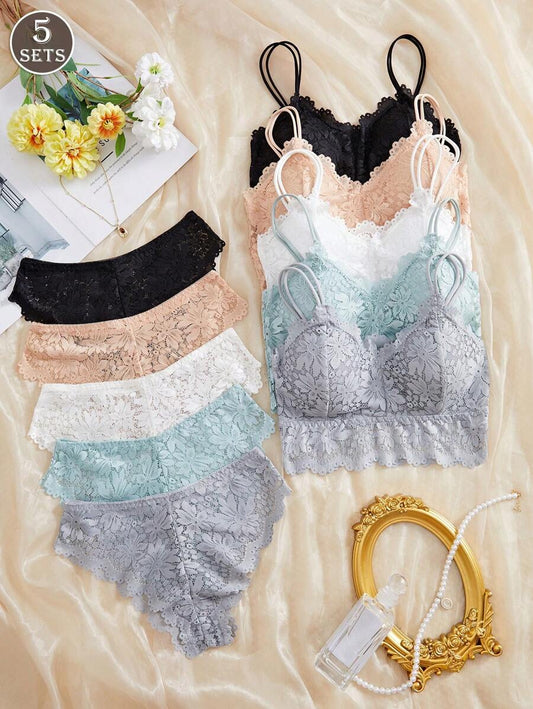 SHEIN ملابس داخلية 5 اطقم نسائية من البرسيم