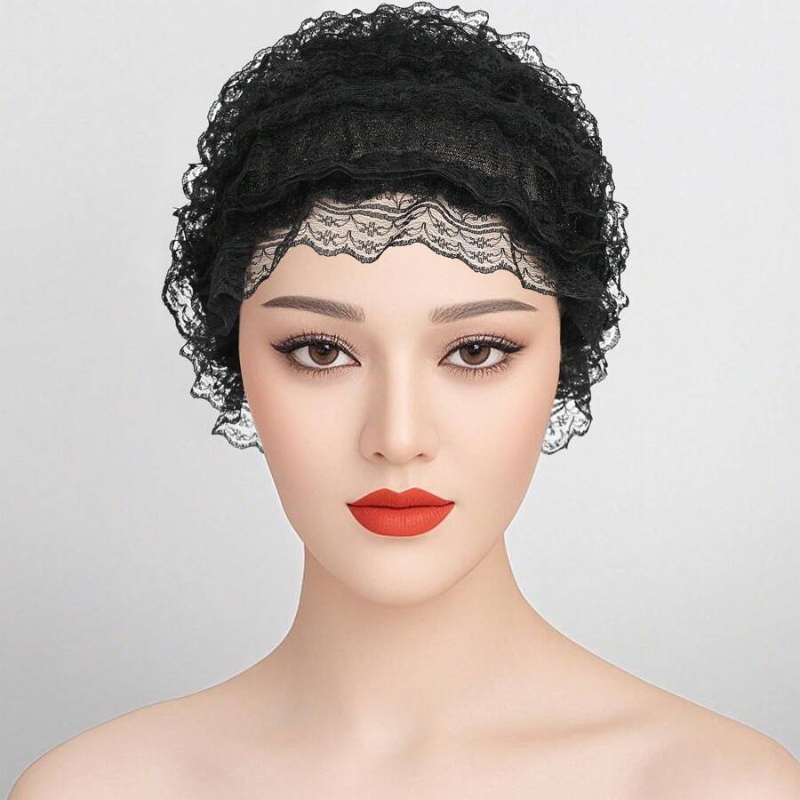 SHEIN وشاح رأس للنساء بلون واحد قبعة ناعمة وقابلة للتنفس