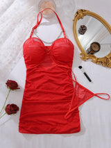 SHEIN Snug Zone طقم نوم جذاب مفتوح من نسيج متشابك