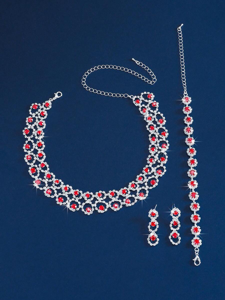 SHEIN طقم مجوهرات مرصع بالراين