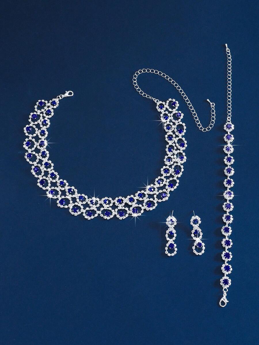 SHEIN طقم مجوهرات مرصع بالراين