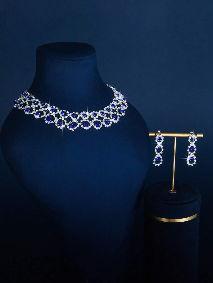 SHEIN طقم مجوهرات مرصع بالراين