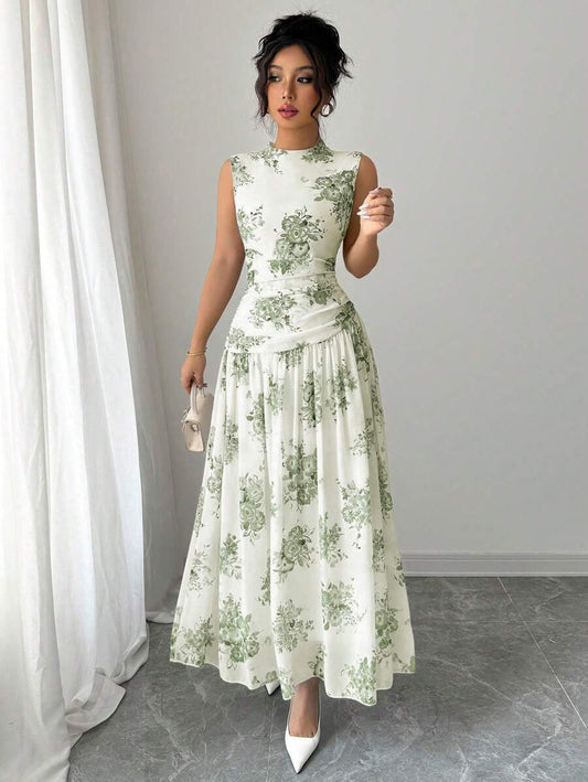 SHEIN Modelyn فستان أخضر مريح وأنيق