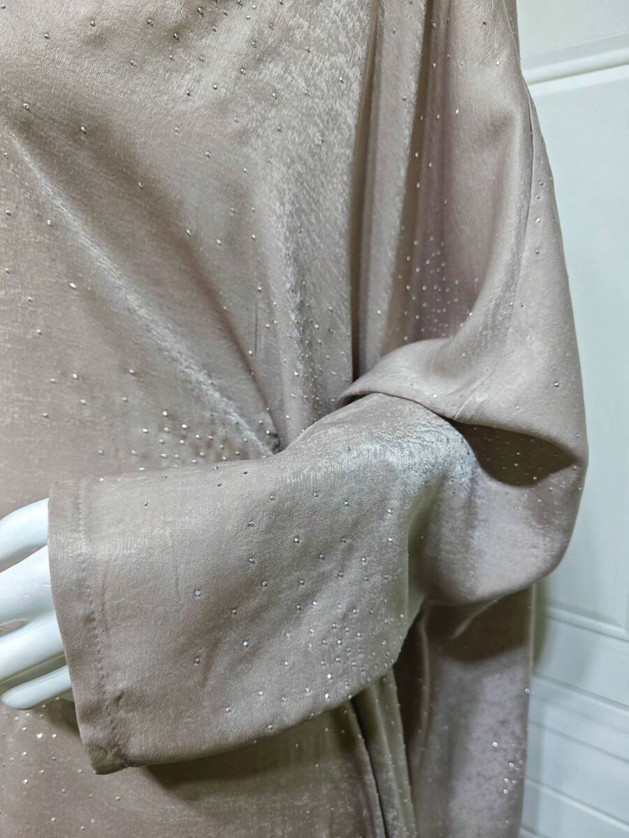 SHEIN عباية نسائية مزينة بالراين ستون مع رداء طويل للربيع