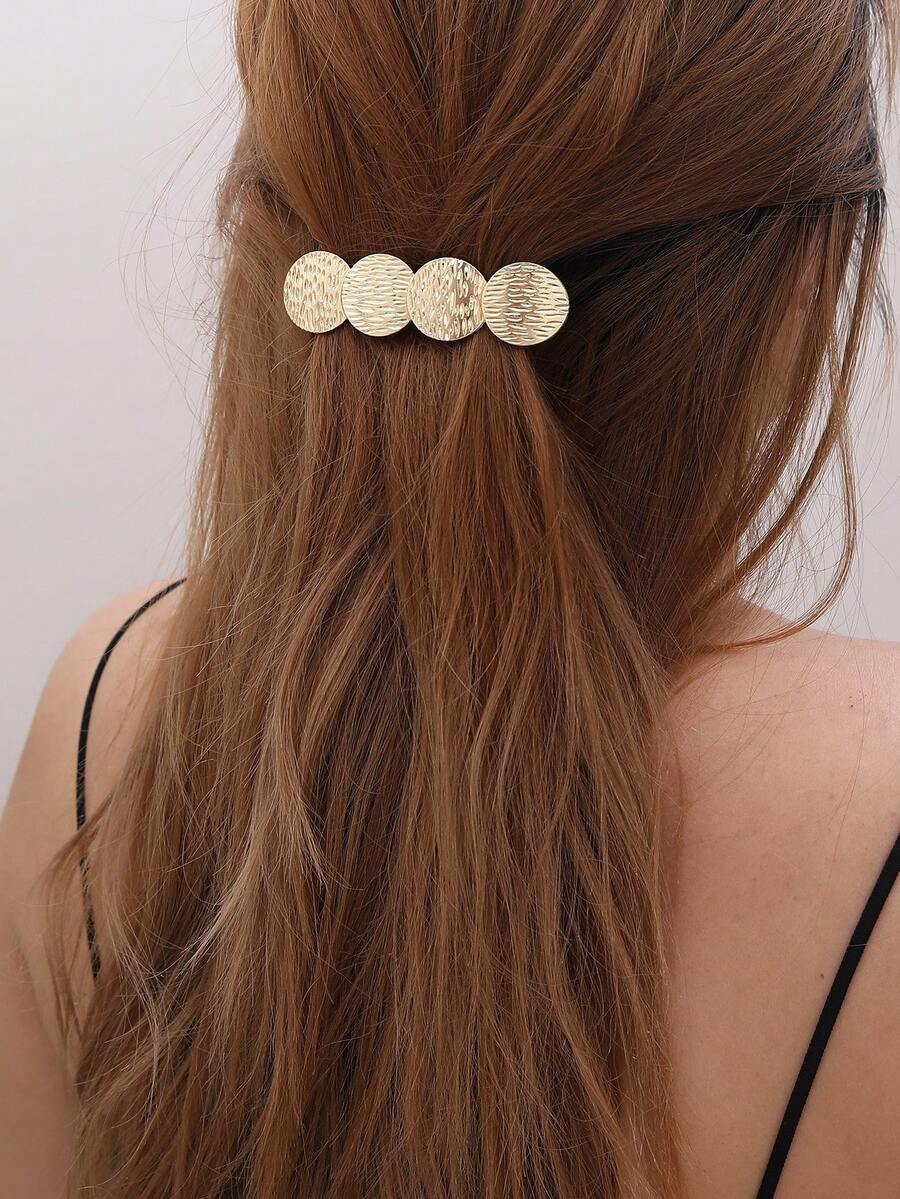 SHEIN مشبك شعر معدني ذهبي بتصميم فريد