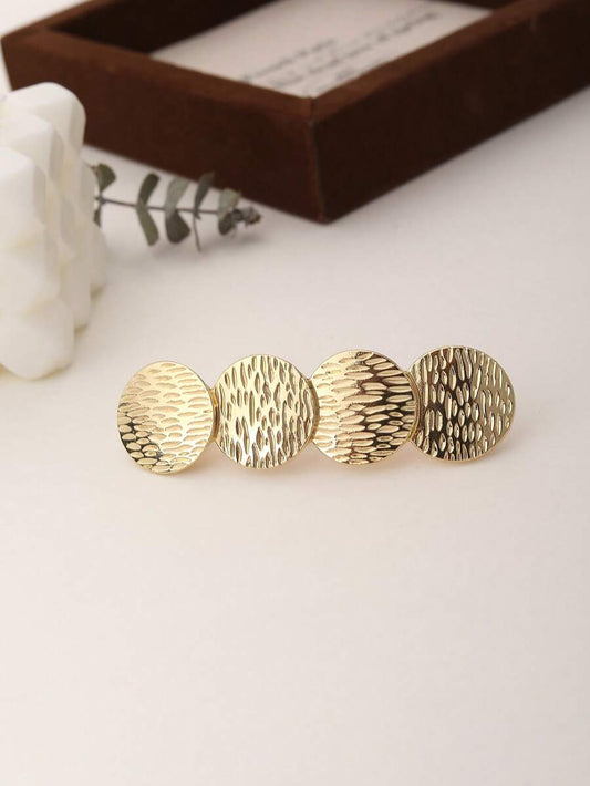 SHEIN مشبك شعر معدني ذهبي بتصميم فريد