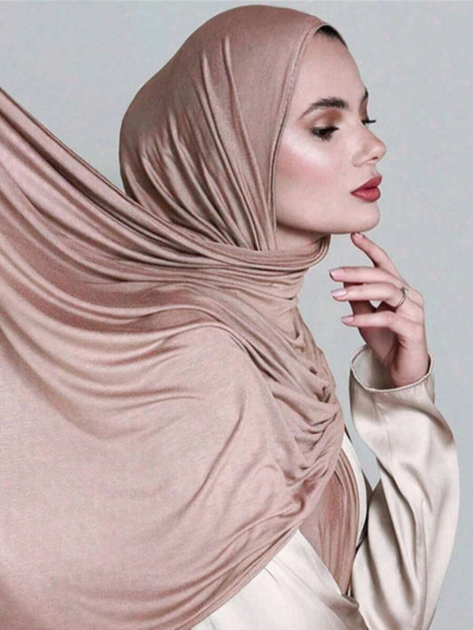 SHEIN حجاب نسائي ناعم بلون كاكي