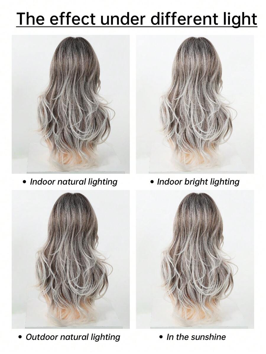 SHEIN باروكة شعر طويل 24 بوصة مموج مقاومة للحرارة