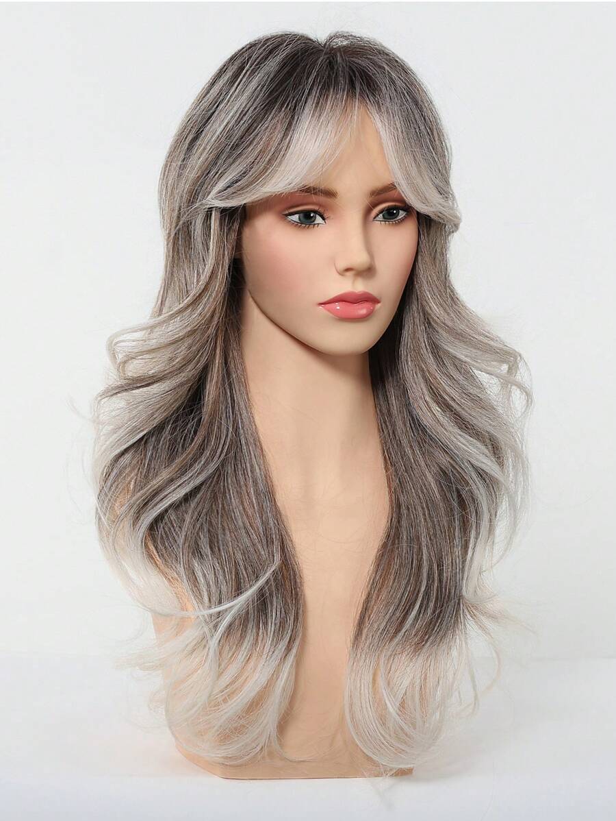 SHEIN باروكة شعر طويل 24 بوصة مموج مقاومة للحرارة