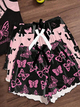 SHEIN Snug Zone طقم بيجامة 3 أطقم بلوزة وشورت
