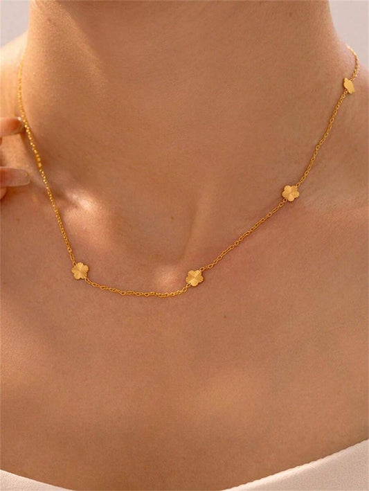 SHEIN قلادة قلب معلقة ستانلس ستيل مطلي ذهب