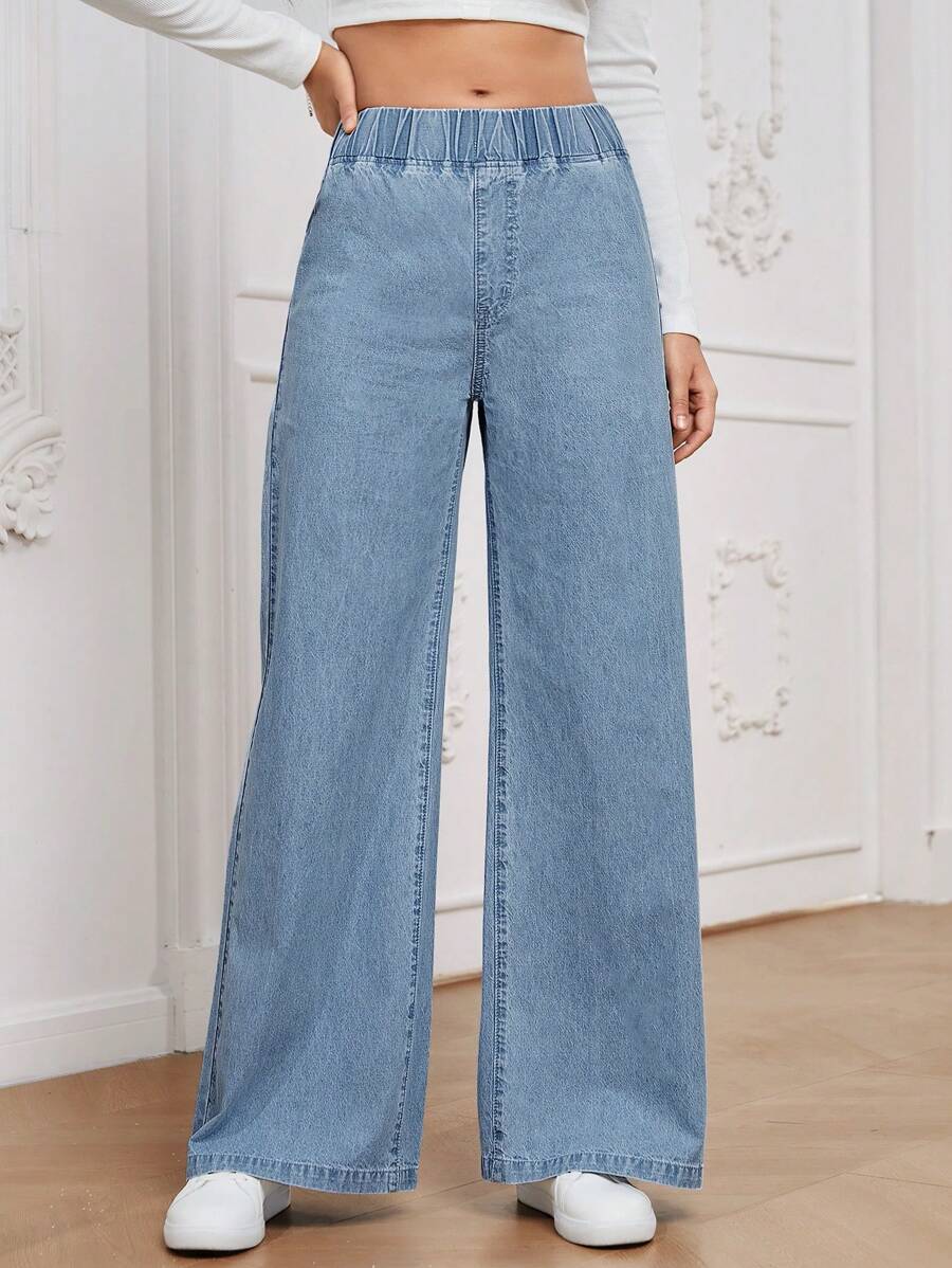 SHEIN EMERY ROSE بنطلون جينز واسع للنساء