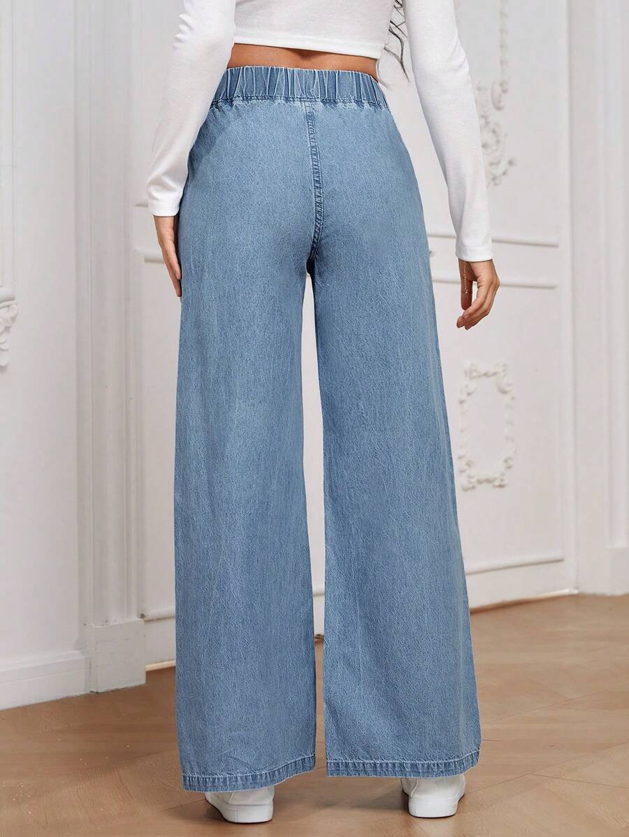 SHEIN EMERY ROSE بنطلون جينز واسع للنساء