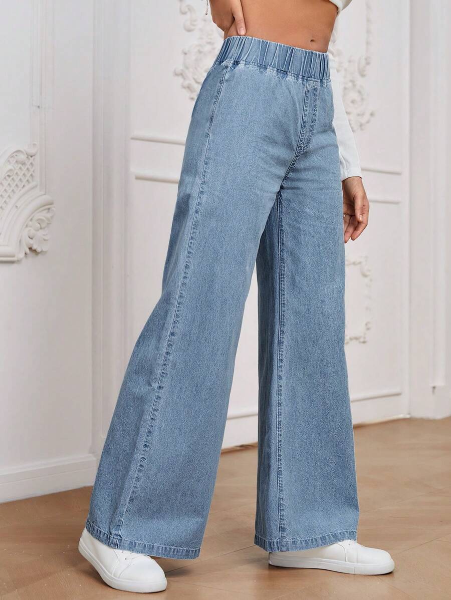 SHEIN EMERY ROSE بنطلون جينز واسع للنساء