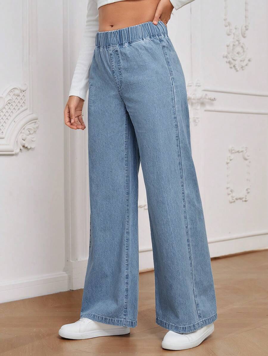 SHEIN EMERY ROSE بنطلون جينز واسع للنساء