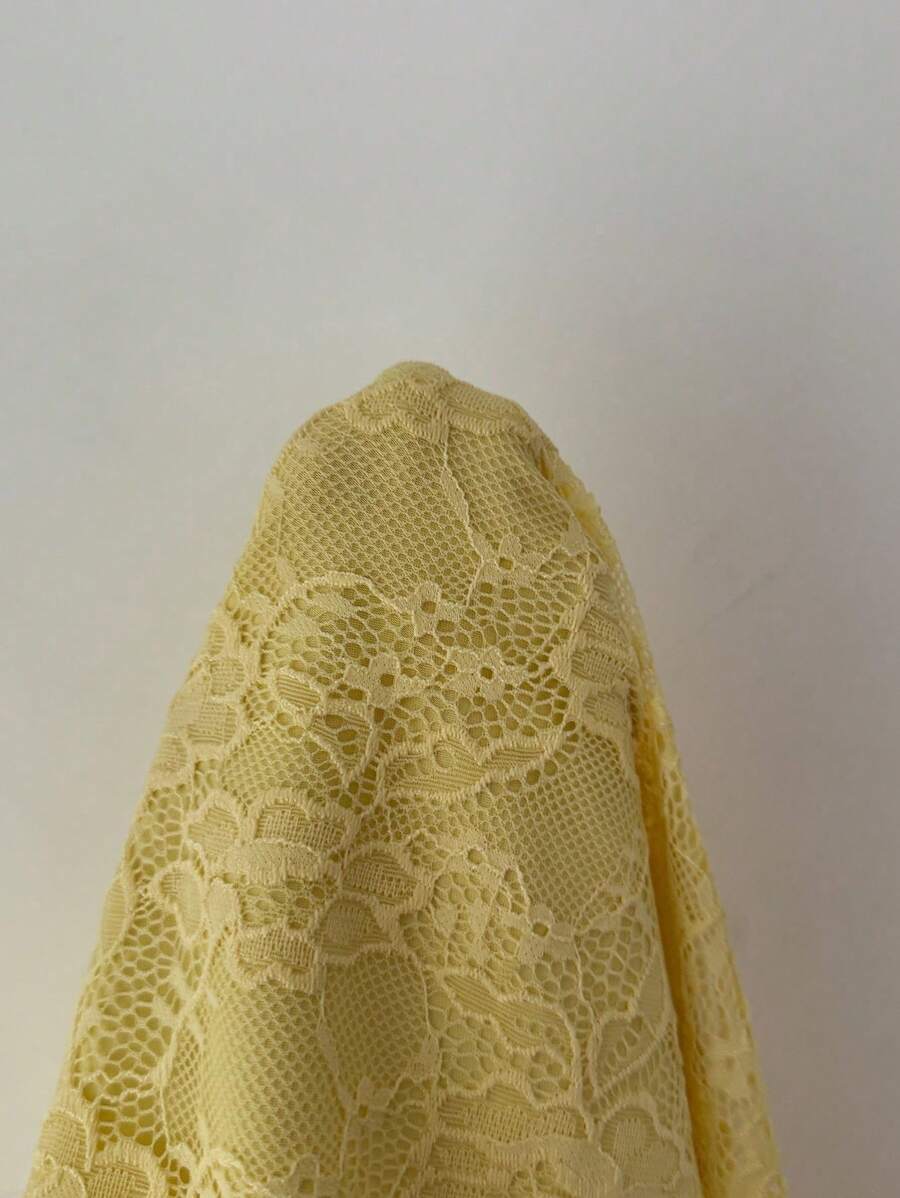 SHEIN Rafferiza فستان اصفر أنيق ذو قالب بودي كون