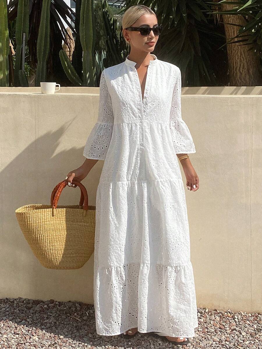SHEIN فستان صيفي فضفاض ماكسي بطراز بوهيمي