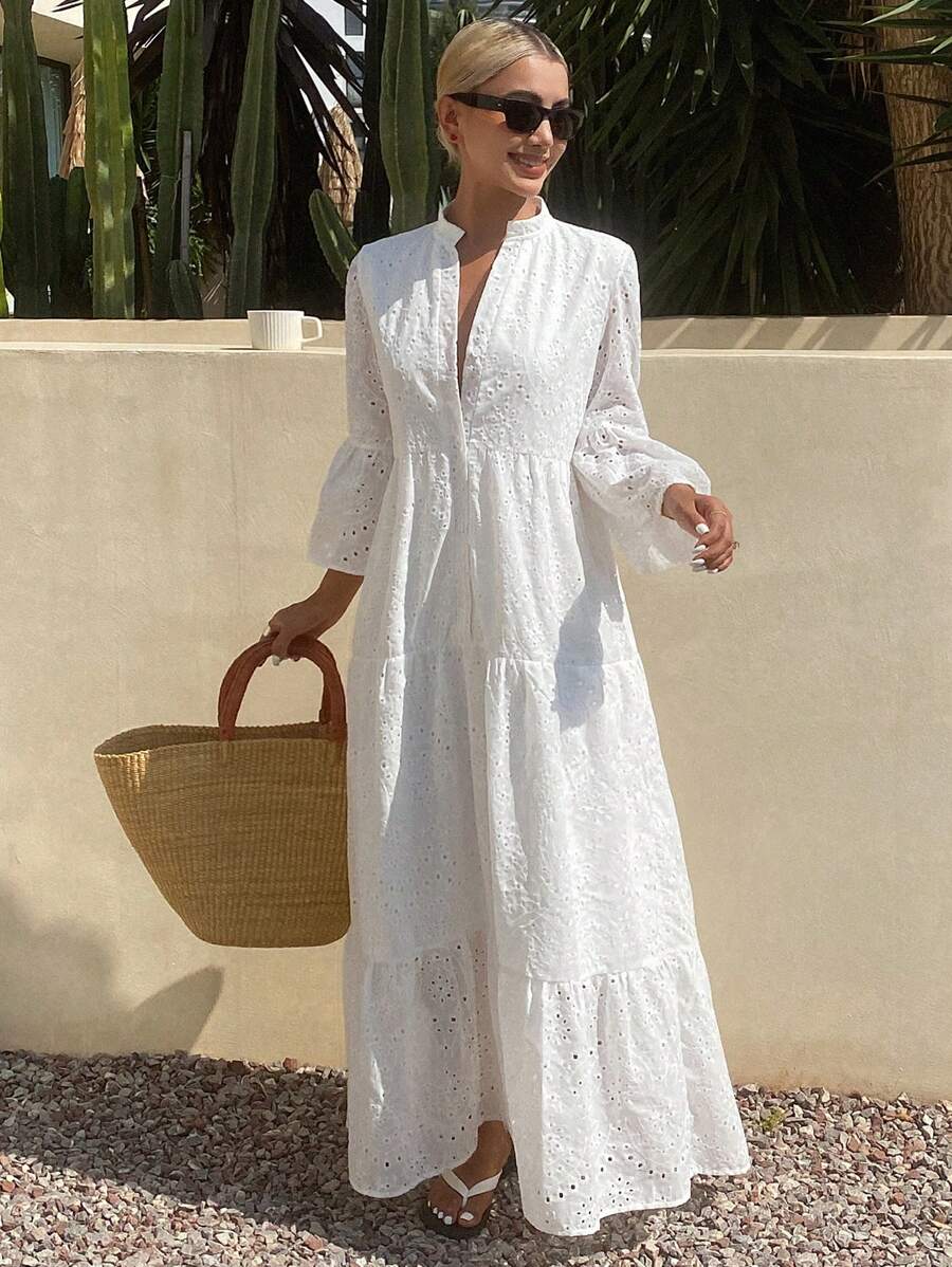 SHEIN فستان صيفي فضفاض ماكسي بطراز بوهيمي