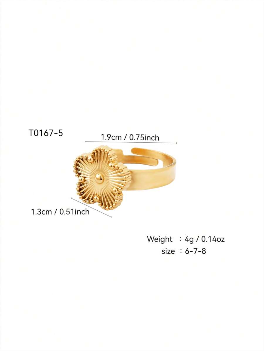 SHEIN طقم مجوهرات ستانلس ستيل مطلي ذهب 18 قيراط