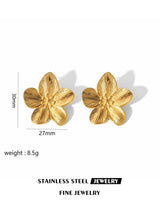 SHEIN مجوهرات بتصميم زهرة فولاذ ذهبي خماسية البتلات