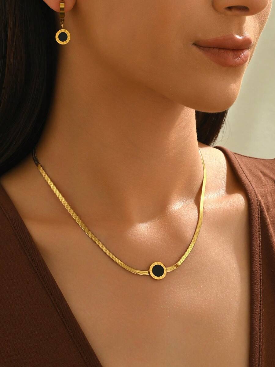 SHEIN طقم مجوهرات 3 قطع ذهبية بتصميم دائري