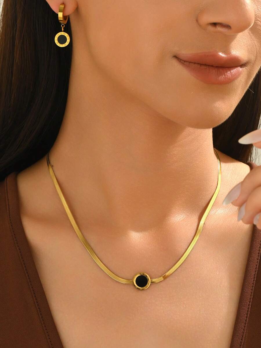 SHEIN طقم مجوهرات 3 قطع ذهبية بتصميم دائري