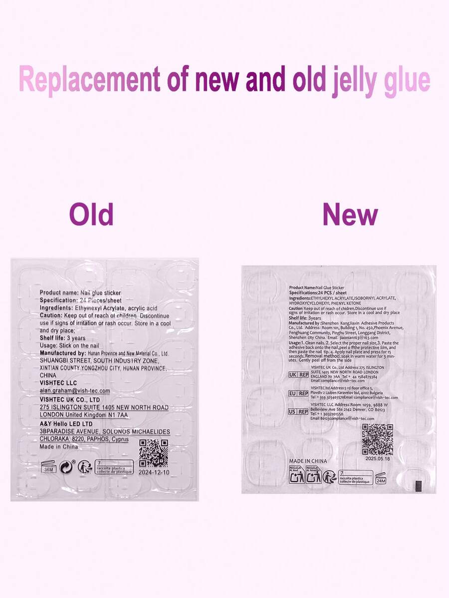 SHEIN طقم أظافر 30 قطعة ضغط لوزية طويلة بيج ووردي فاتح مع جل