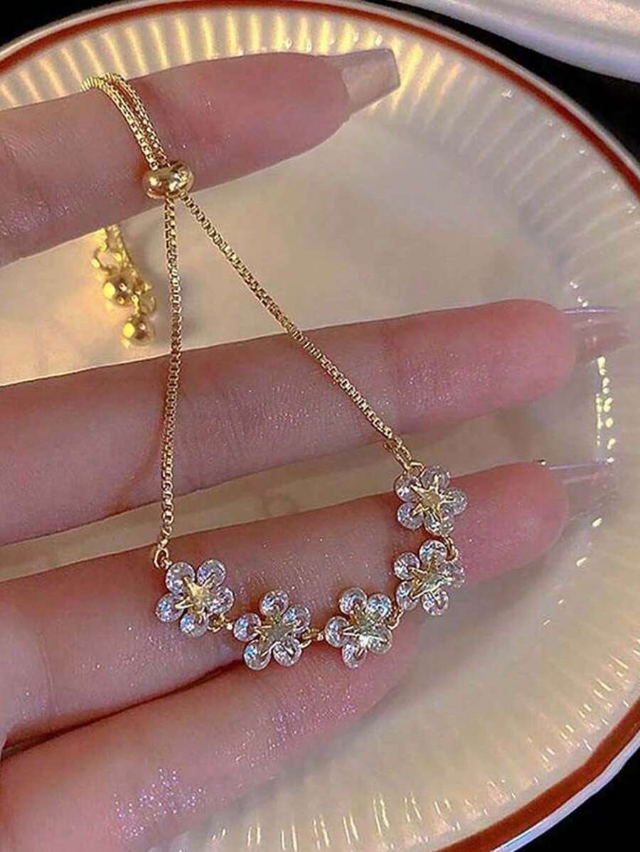 SHEIN سوار بلورة الثلج مرصع بالراين