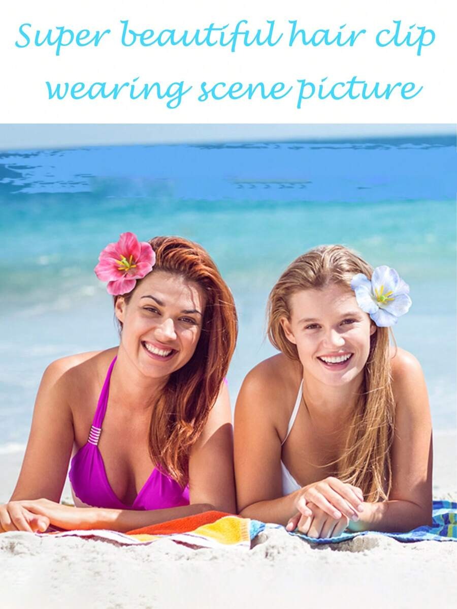 SHEIN أغطية شعر زهور استوائية 4 قطع