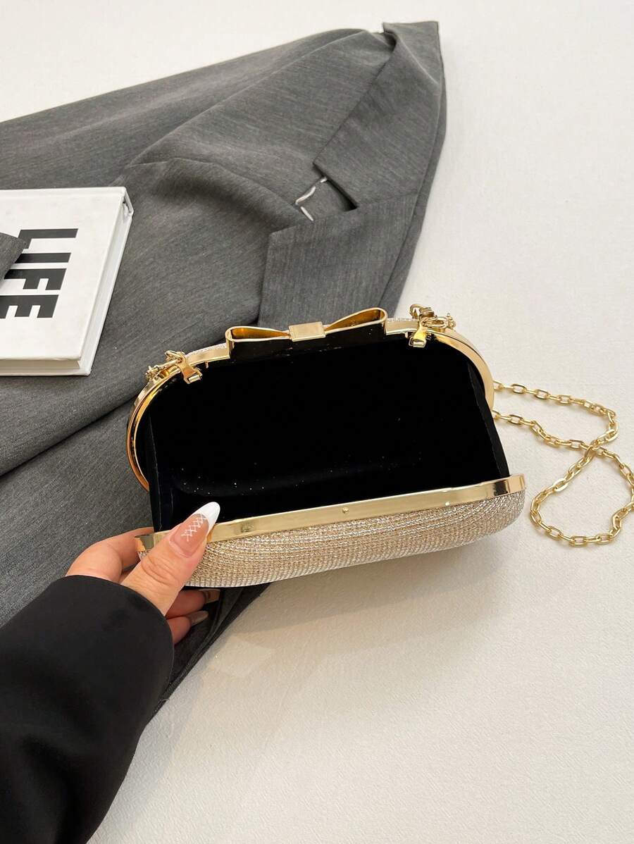SHEIN حقيبة صغيرة ذهبية مزينة بالترتر