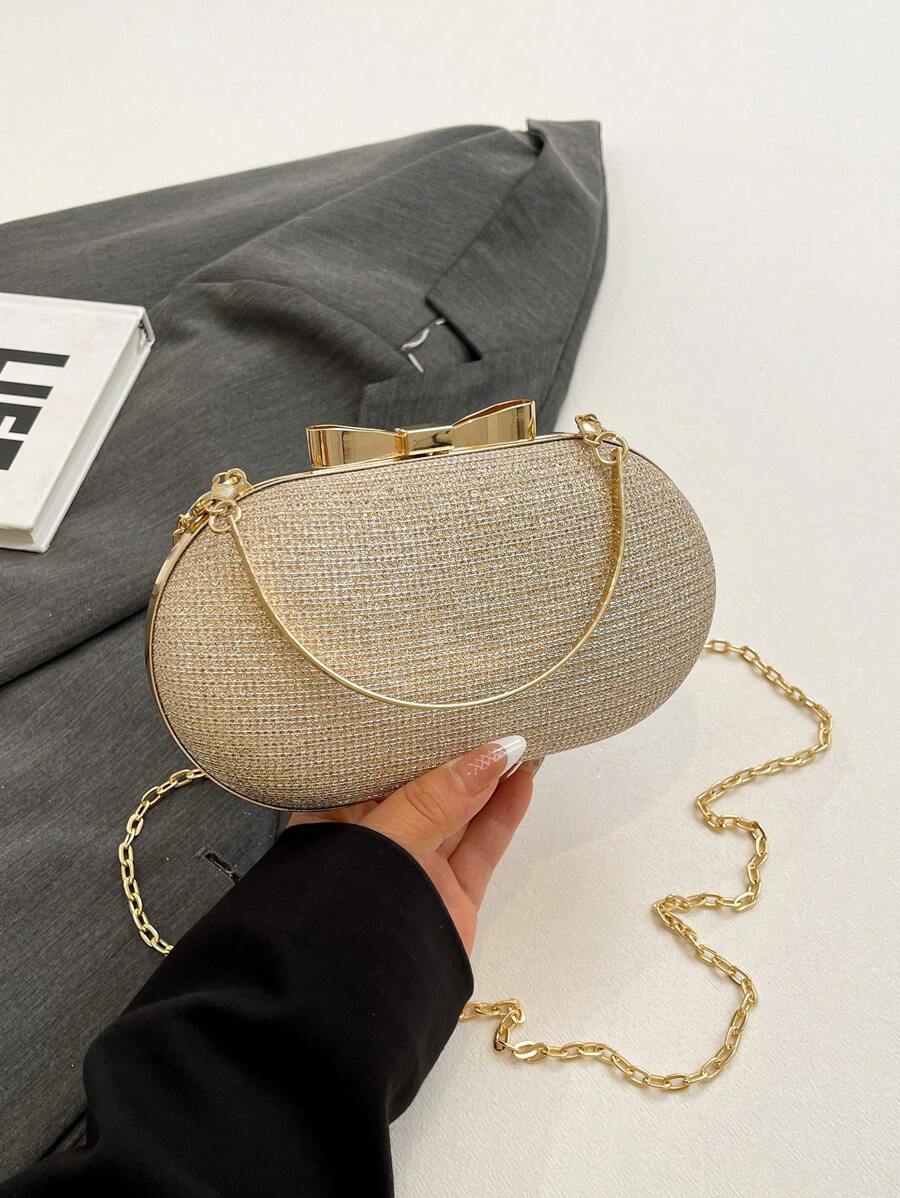 SHEIN حقيبة صغيرة ذهبية مزينة بالترتر