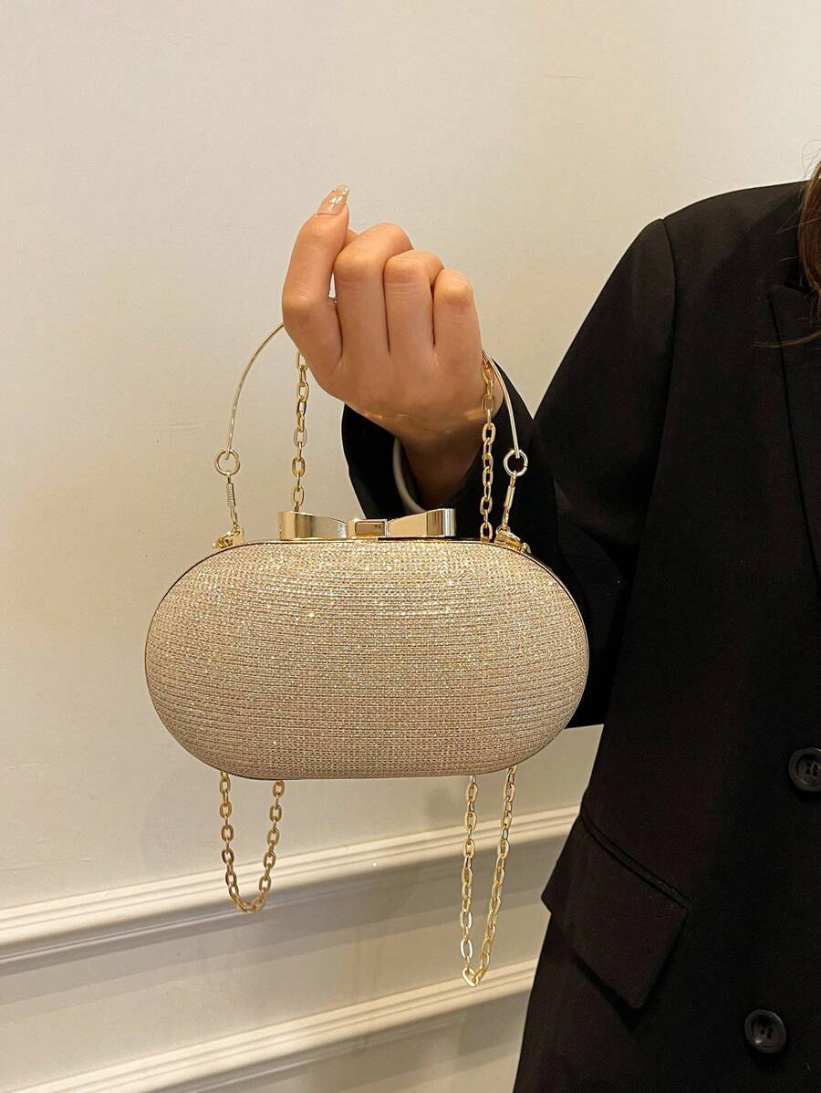 SHEIN حقيبة صغيرة ذهبية مزينة بالترتر