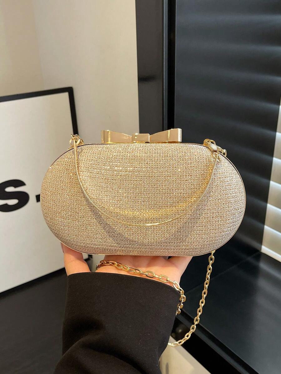 SHEIN حقيبة صغيرة ذهبية مزينة بالترتر