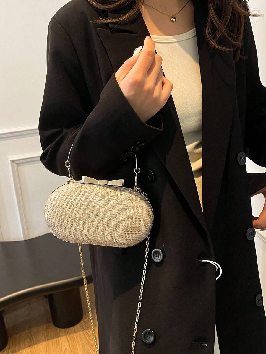 SHEIN حقيبة صغيرة ذهبية مزينة بالترتر