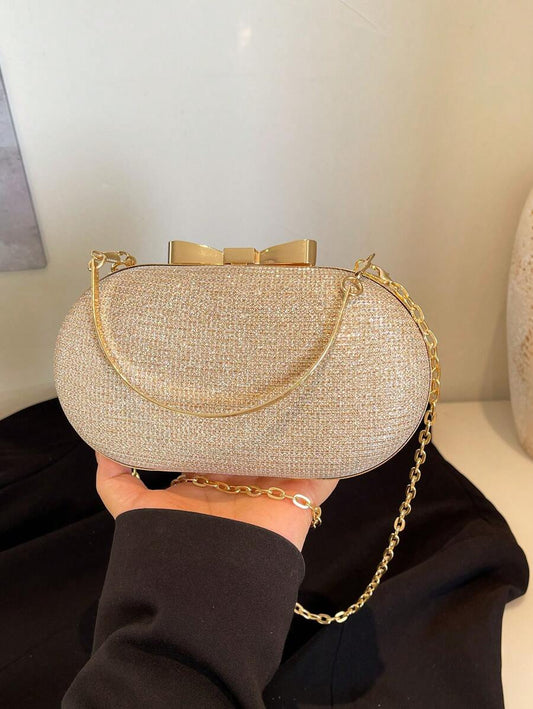 SHEIN حقيبة صغيرة ذهبية مزينة بالترتر