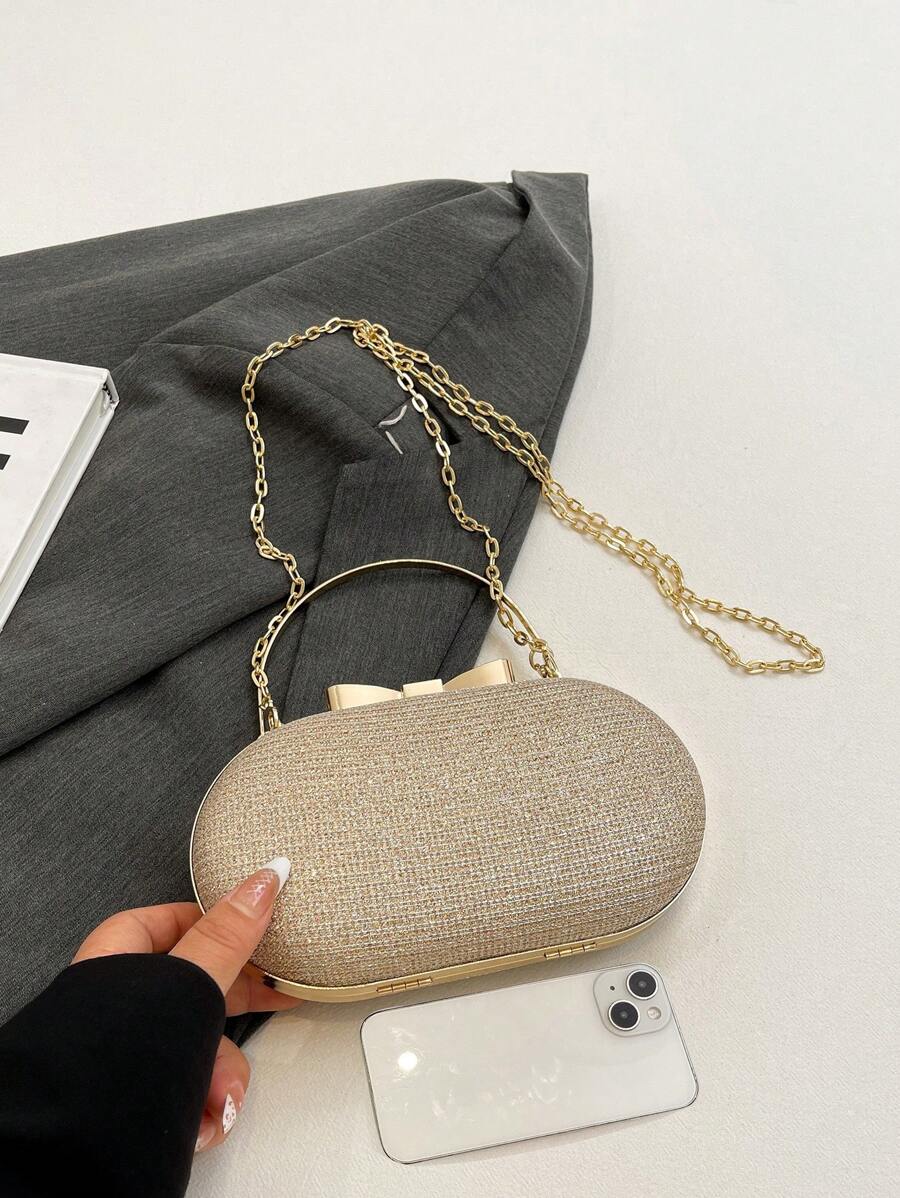 SHEIN حقيبة صغيرة ذهبية مزينة بالترتر