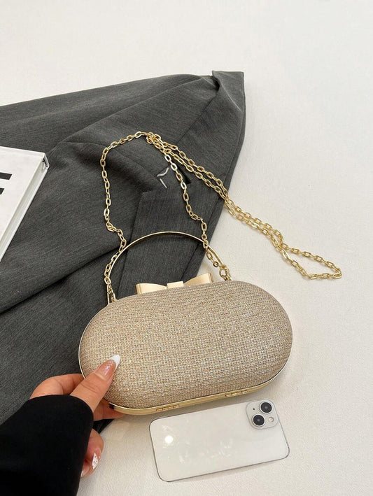 SHEIN حقيبة صغيرة ذهبية مزينة بالترتر