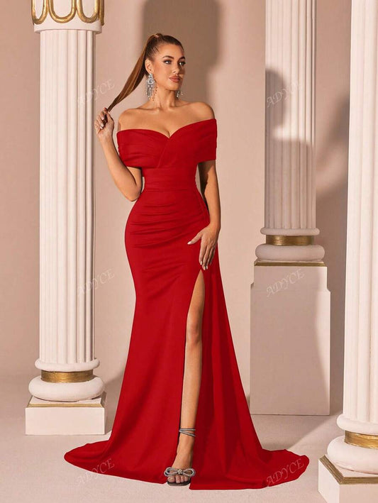 SHEIN ADYCE فستان سهرة أحمر