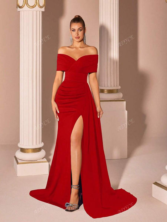 SHEIN ADYCE فستان سهرة أحمر