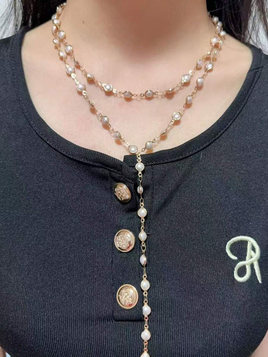 SHEIN قلادة طويلة خرز زجاجي بوهيمي